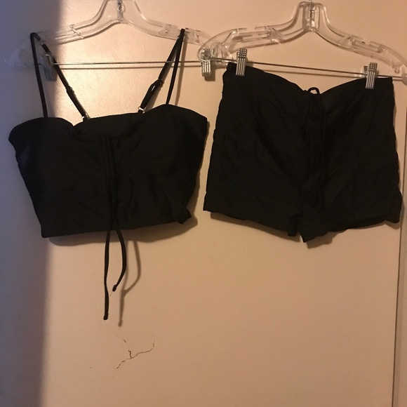 Black 2 Peice Takini Set - Picture 1 of 3